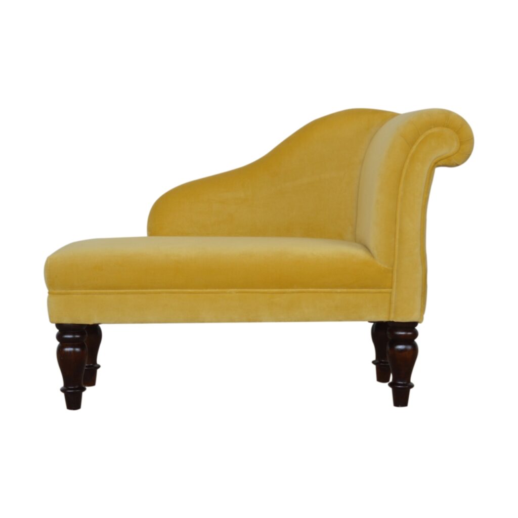Canada Mustard Velvet Chaise Suppliers