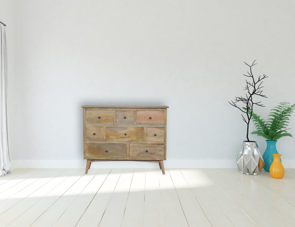 Canada Oak-ish Solid Wood 8 Drawer Chest Suppliers