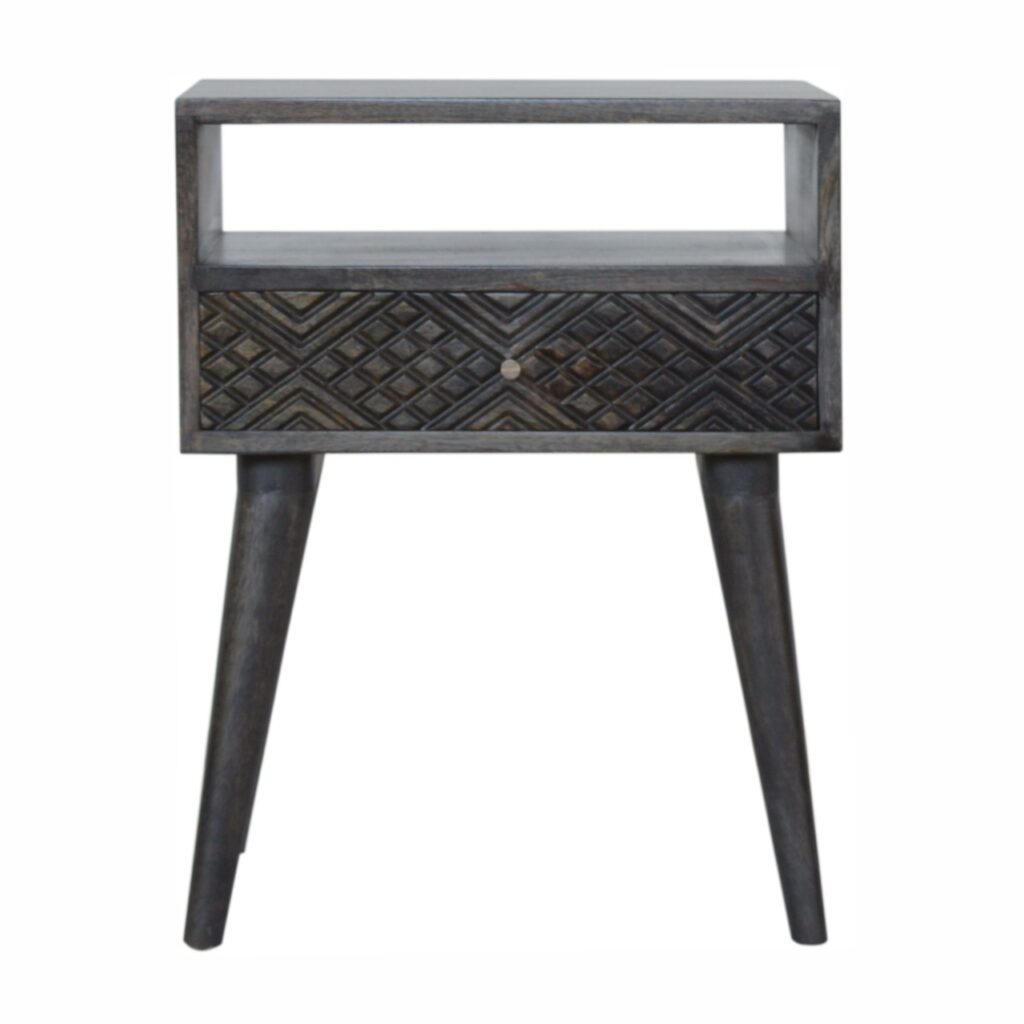 Canada Ash Black Carved Drawer Nightsand Suppliers