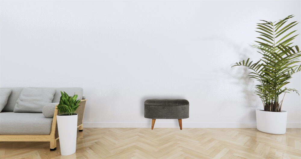 Canada Grey Velvet Storage Footstool Suppliers
