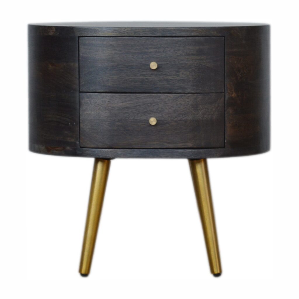 Canada Ash Black Nightsand with Brass Legs Suppliers