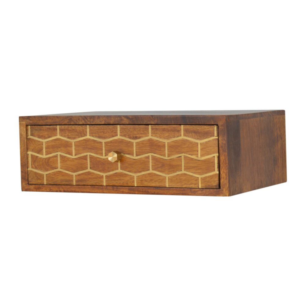 IN1283 - Wall Mounted Gold Art Pattern Chestnut Bedside wholesalers