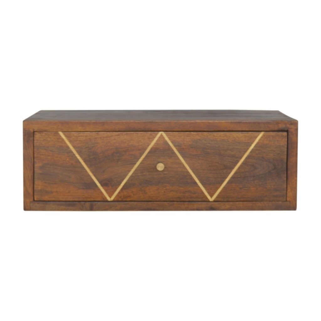 Canada Floating Chestnut Brass Nightsand Suppliers