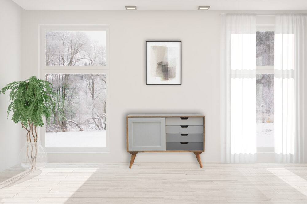 Grey Gradient Sliding Sideboard - Image 10
