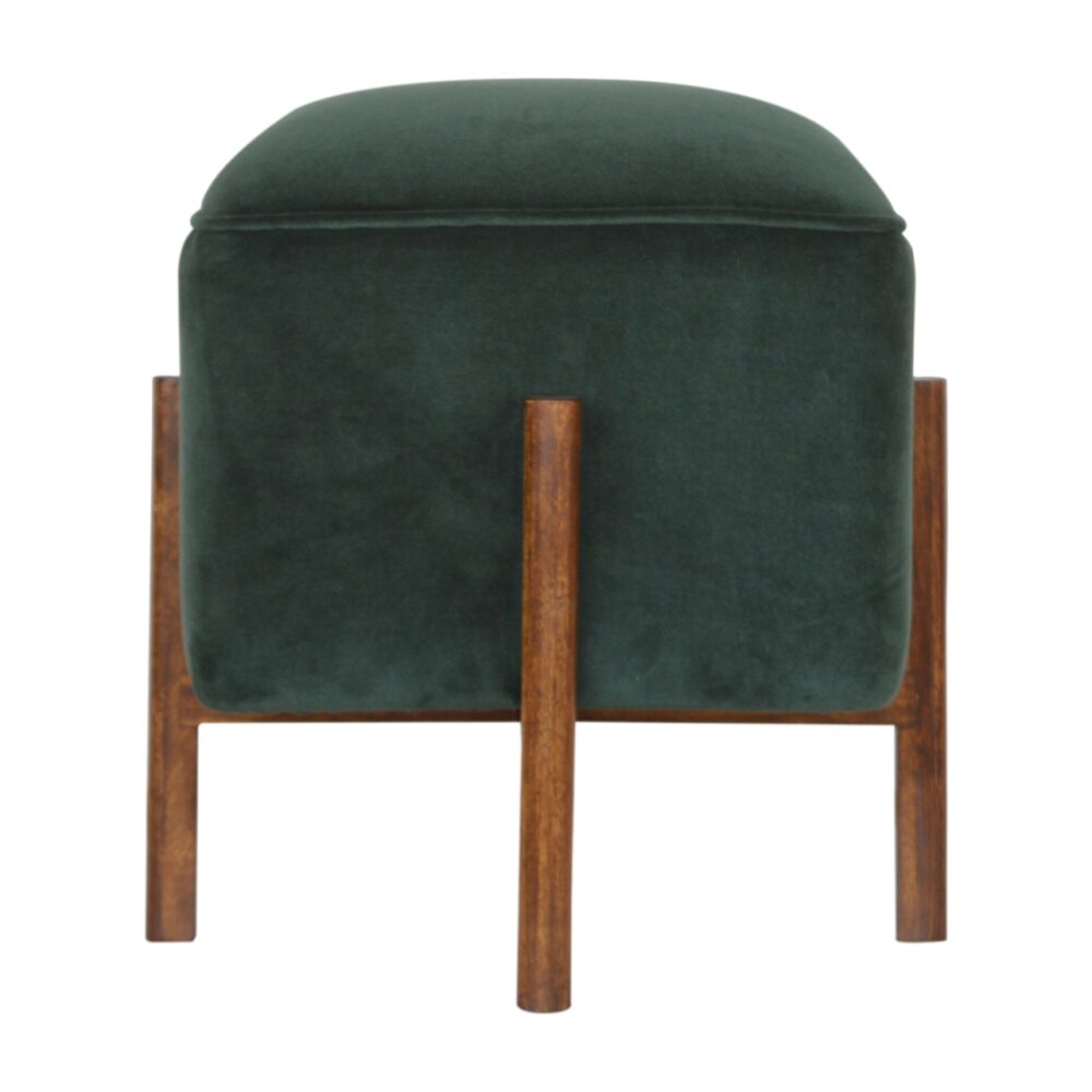 Canada Emerald Velvet Solid Wood Footstool Suppliers