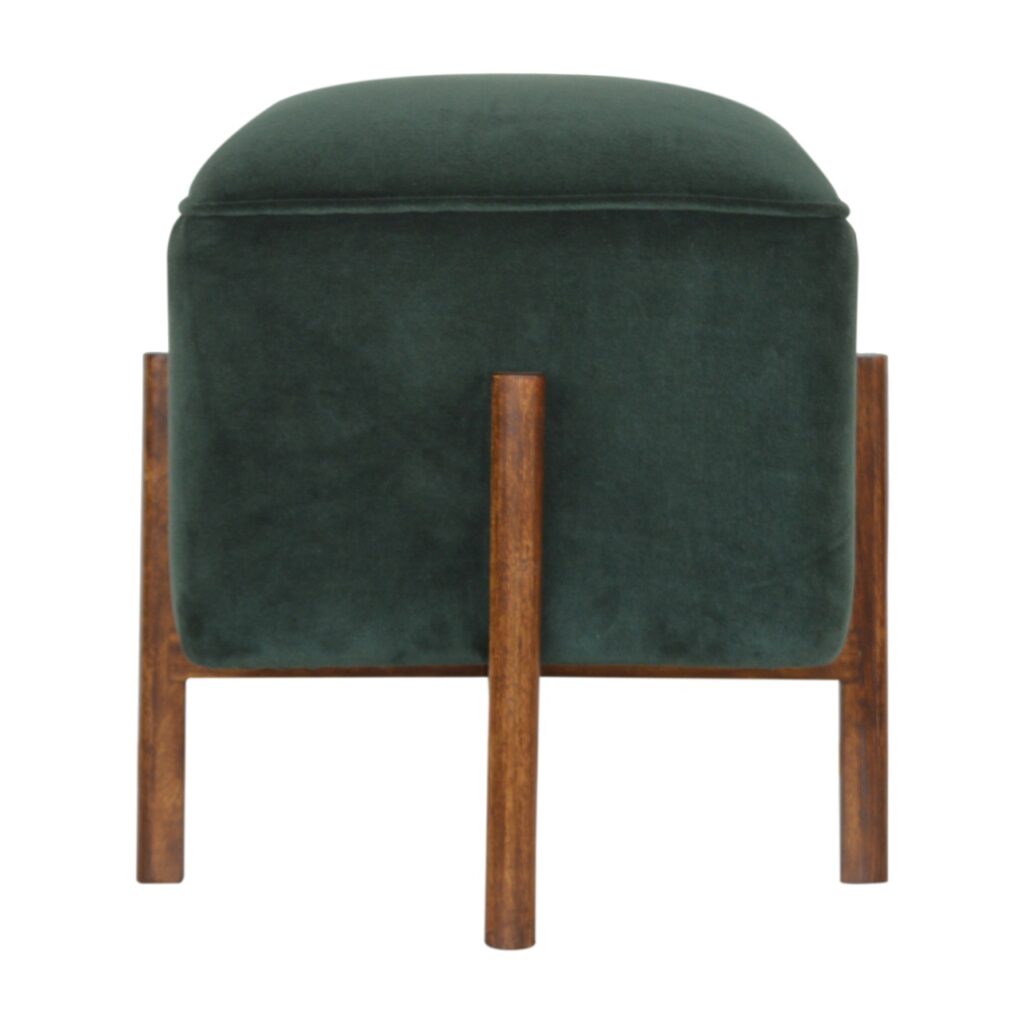 Canada Emerald Velvet Solid Wood Footstool Suppliers