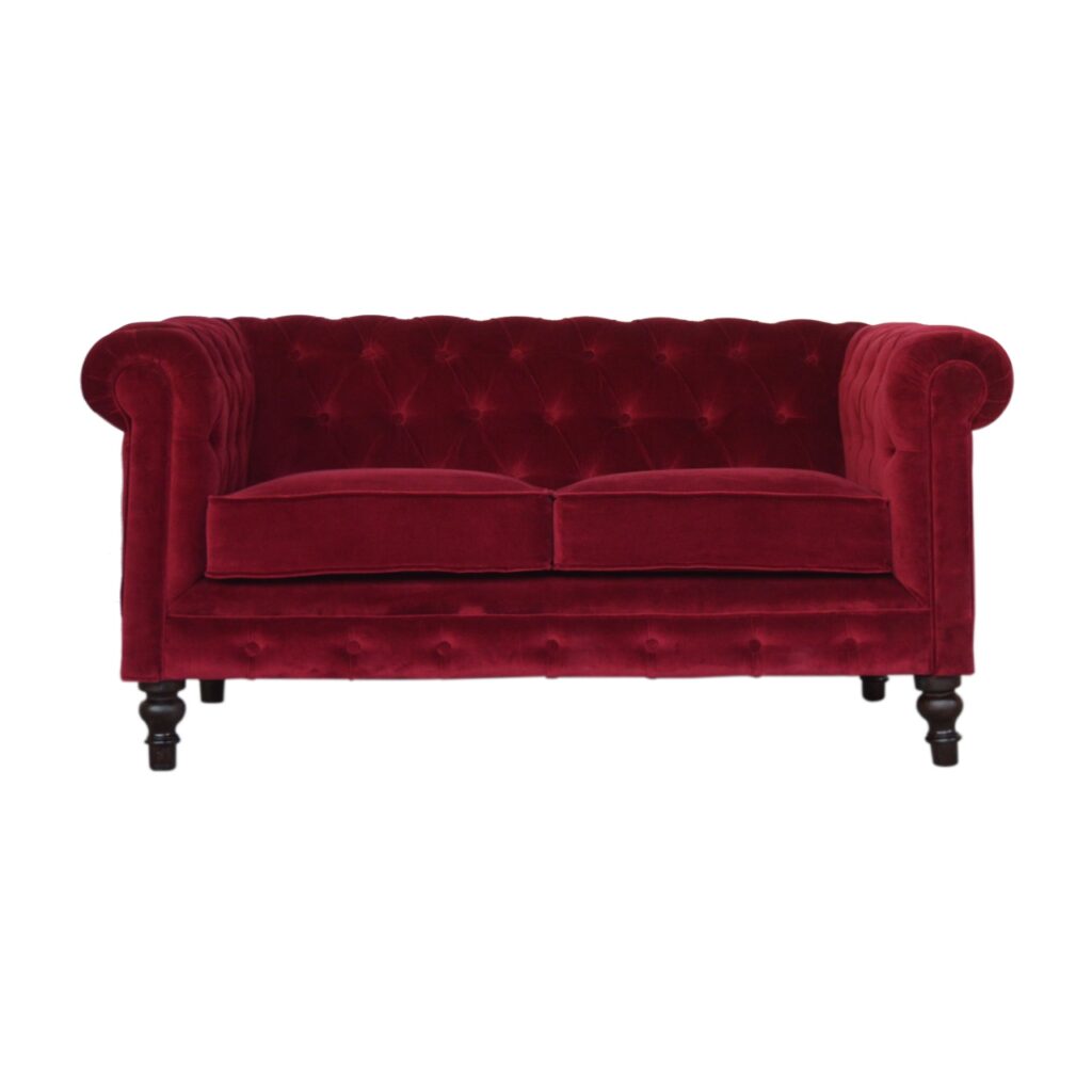 Canada Wine Red Velvet Chesterfield Sofa Suppliers