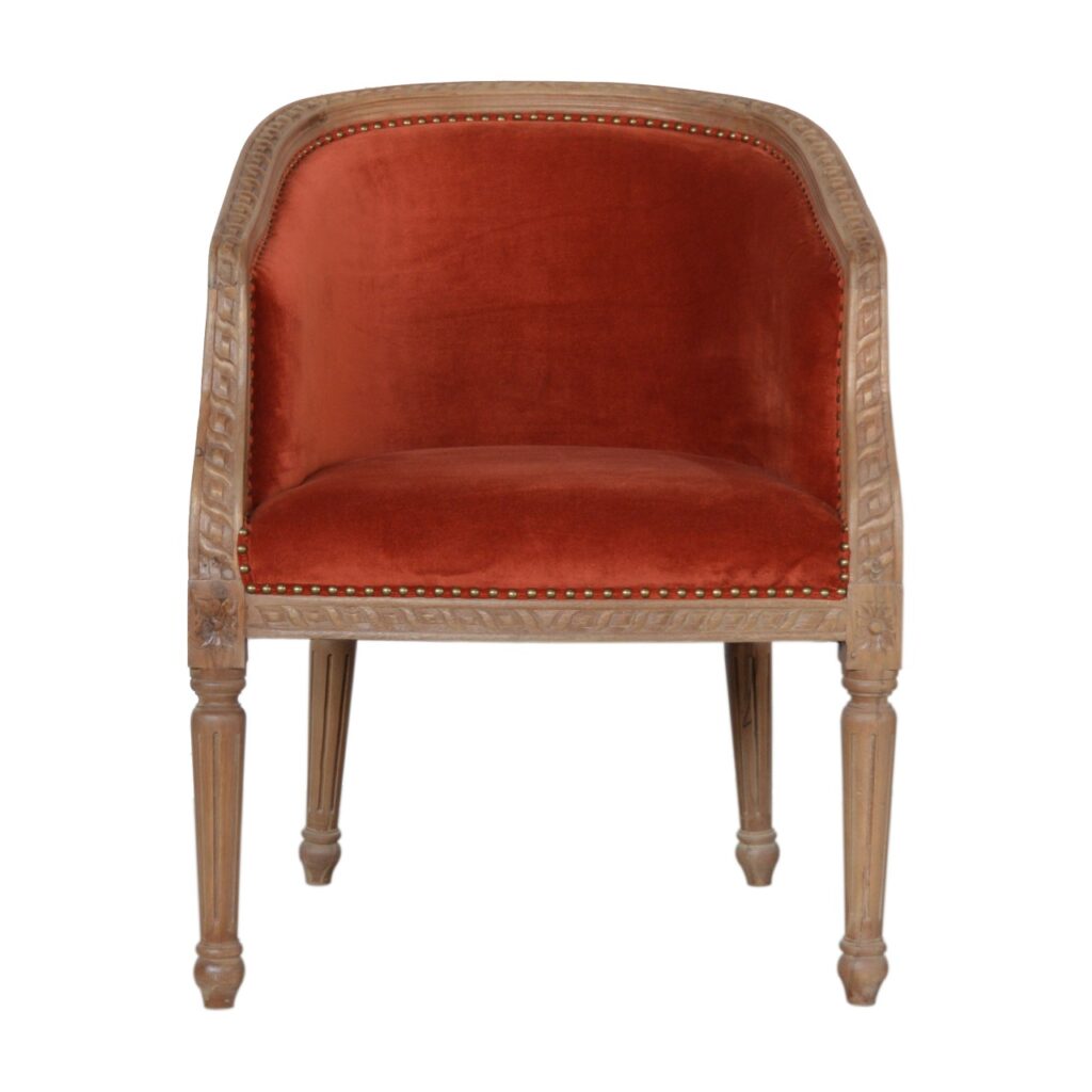 Canada Rust Velvet Occasional Chair Suppliers