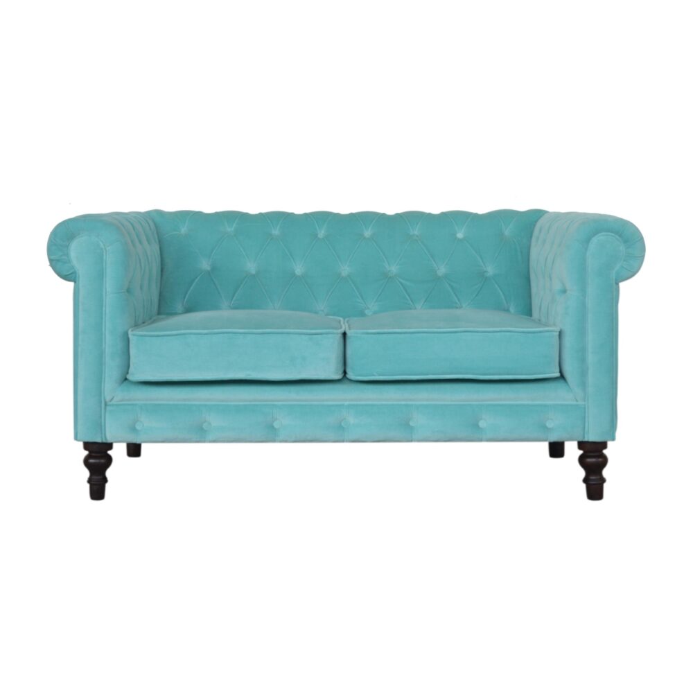 Aqua Velvet Chesterfield Sofa wholesalers