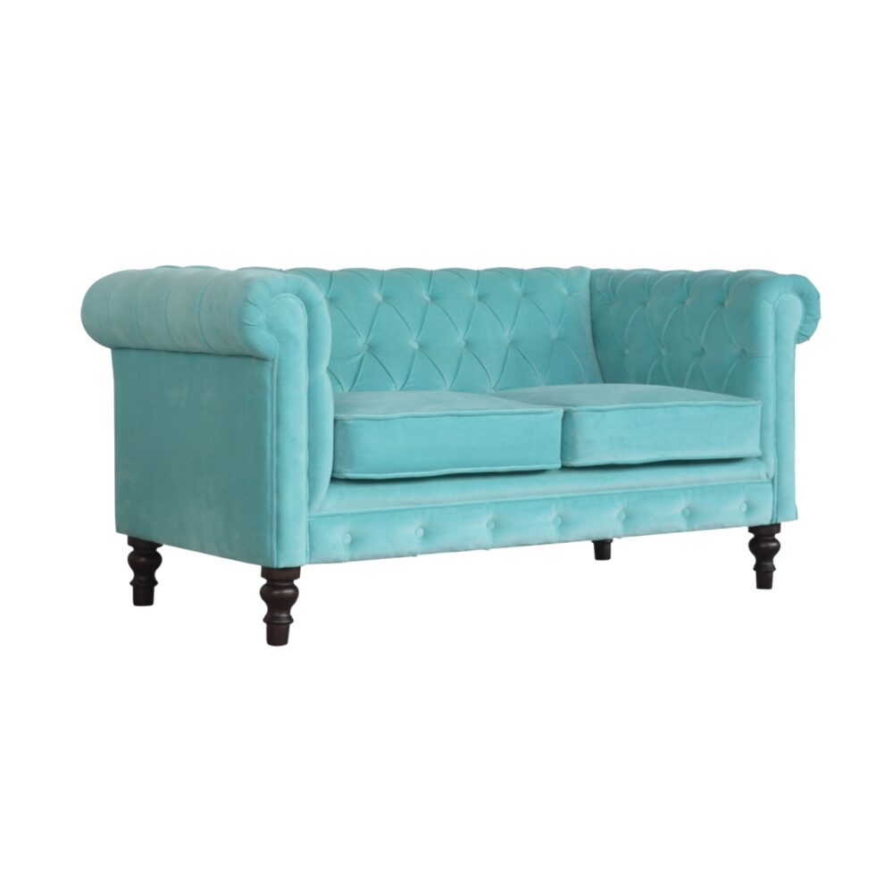 Aqua Velvet Chesterfield Sofa dropshipping