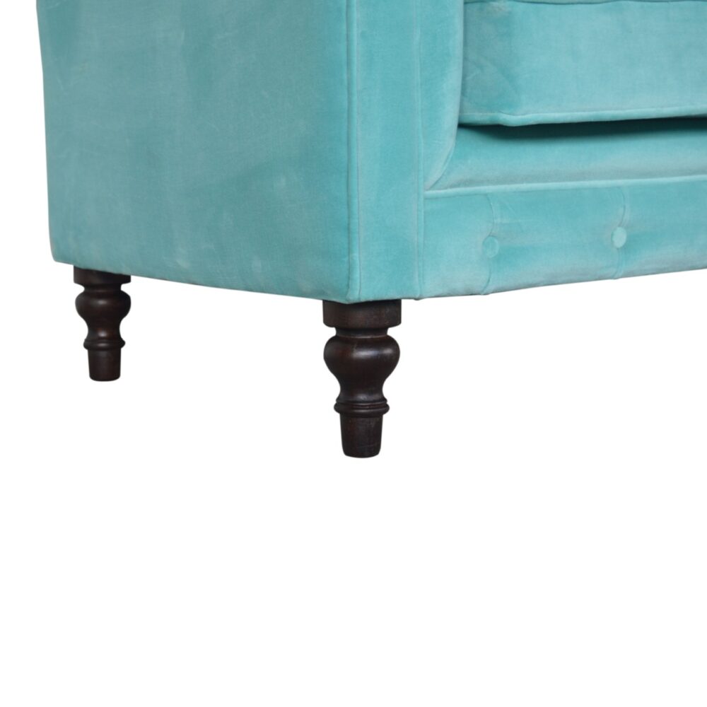 Aqua Velvet Chesterfield Sofa for wholesale