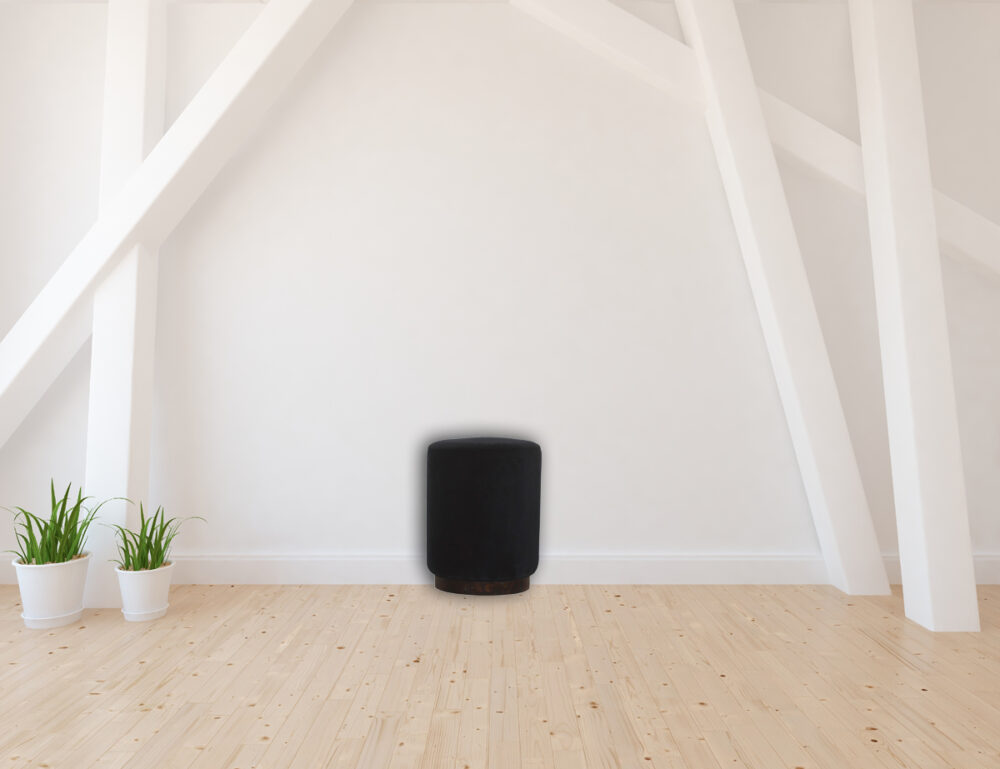Canada Black Velvet Wooden Base Footstool Suppliers