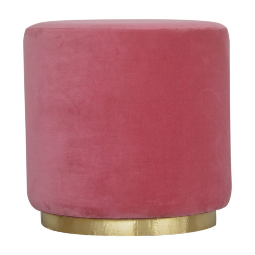 Canada Large Pink Footstool with Gold Base Suppliers
