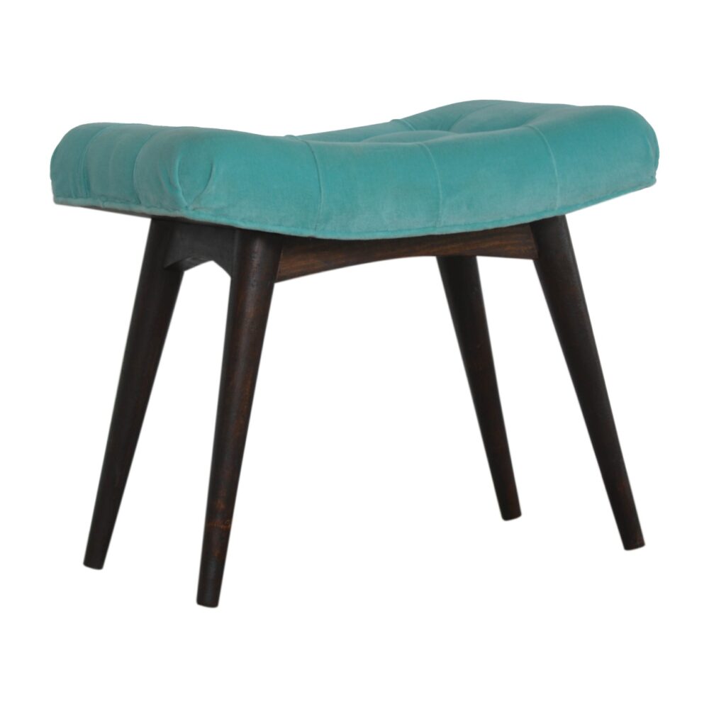wholesale Aqua Cotton Velvet Curved Bench for resale