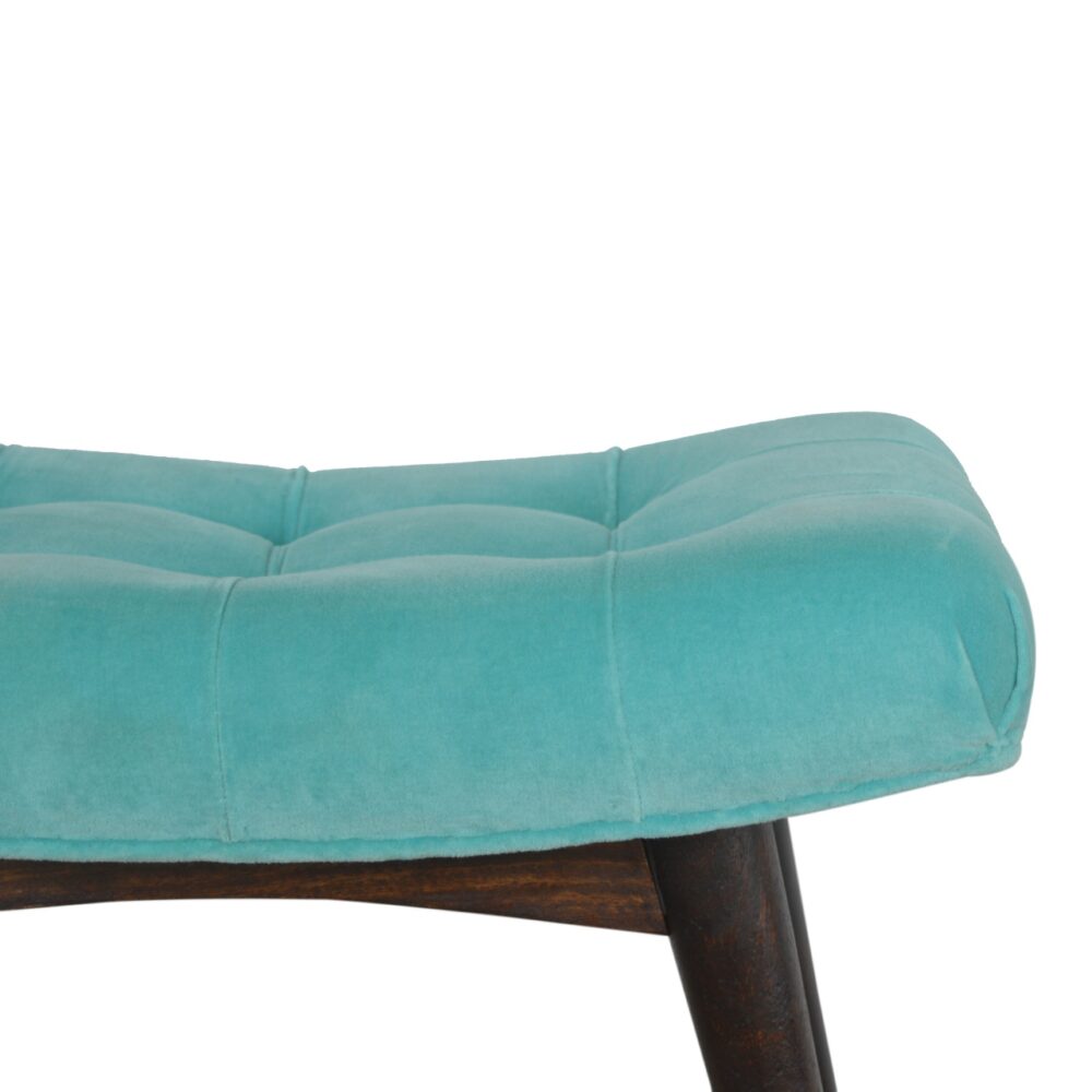 wholesale Aqua Cotton Velvet Curved Bench for resale