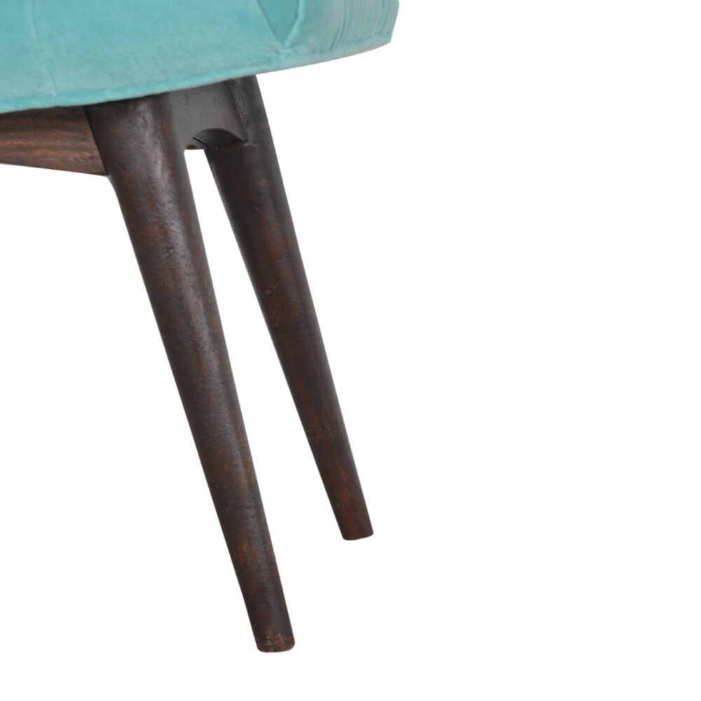 bulk Aqua Cotton Velvet Curved Bench for resale