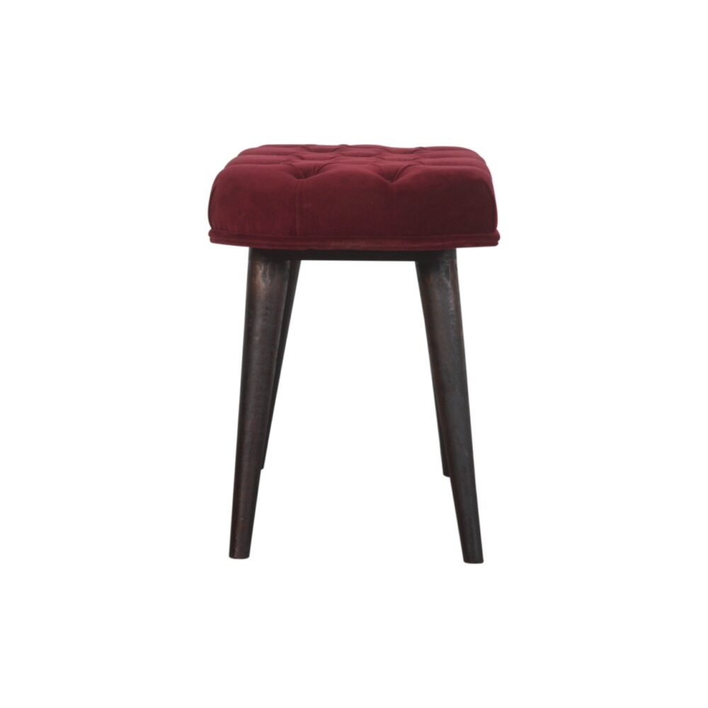 bulk Wine Red Velvet Deep Button Bench for resale
