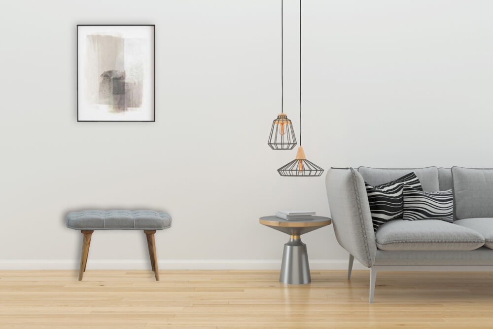 Canada Deep Button Grey Tweed Bench Suppliers