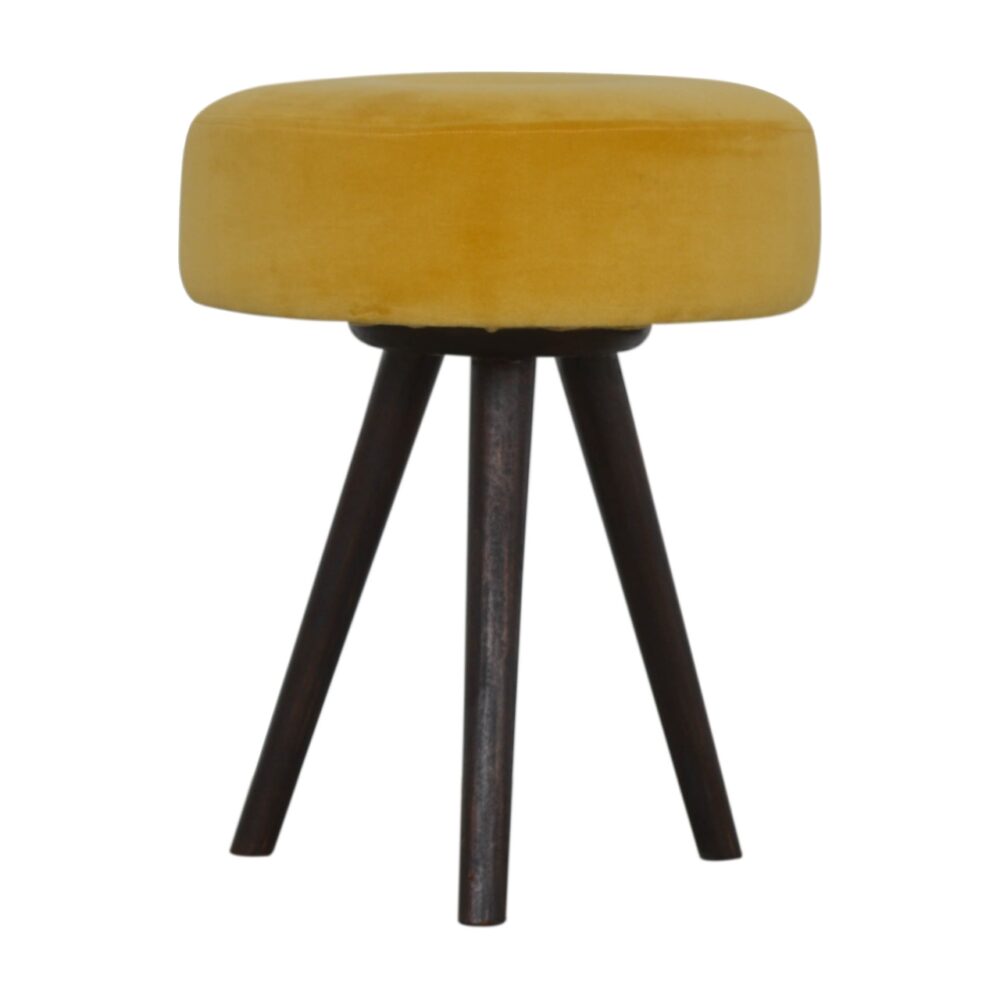 Canada Mustard Velvet Tripod Footstool Suppliers