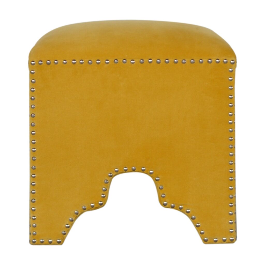 Canada Mustard Studded Footstool Suppliers