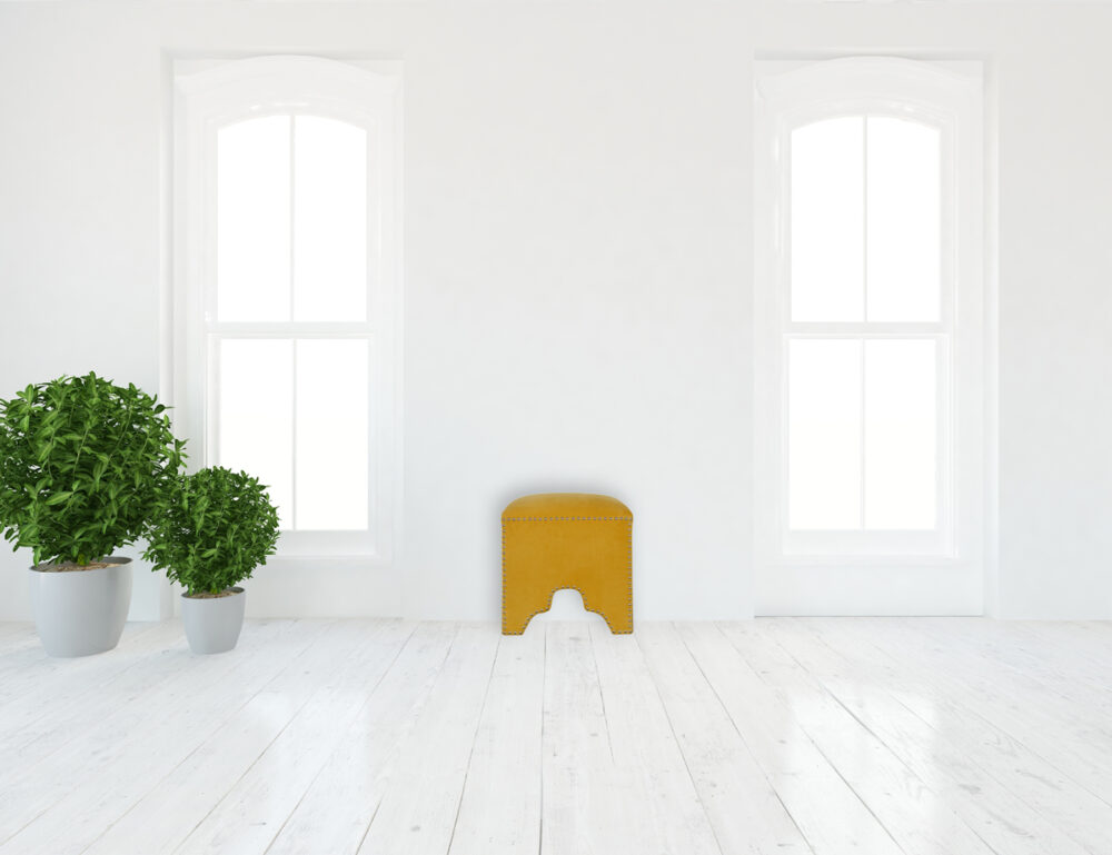 Canada Mustard Studded Footstool Suppliers