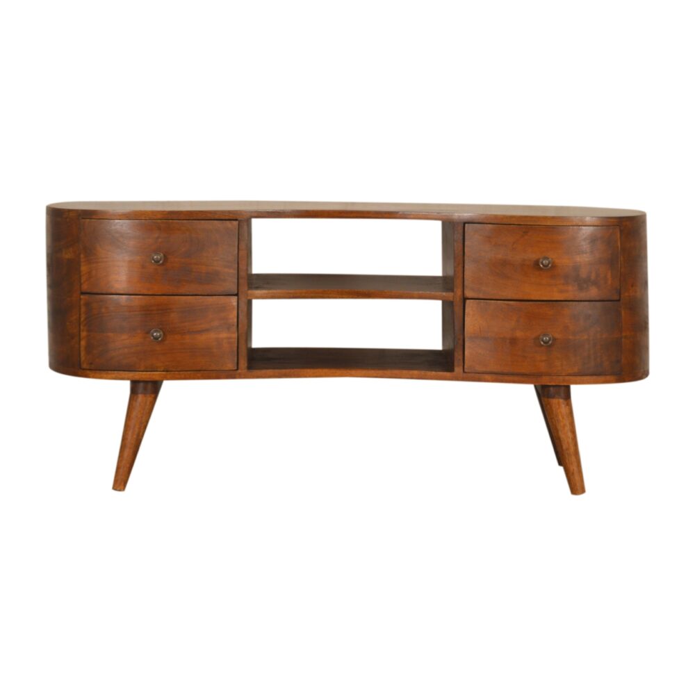 Canada Chestnut Wave Entertainment Unit Suppliers