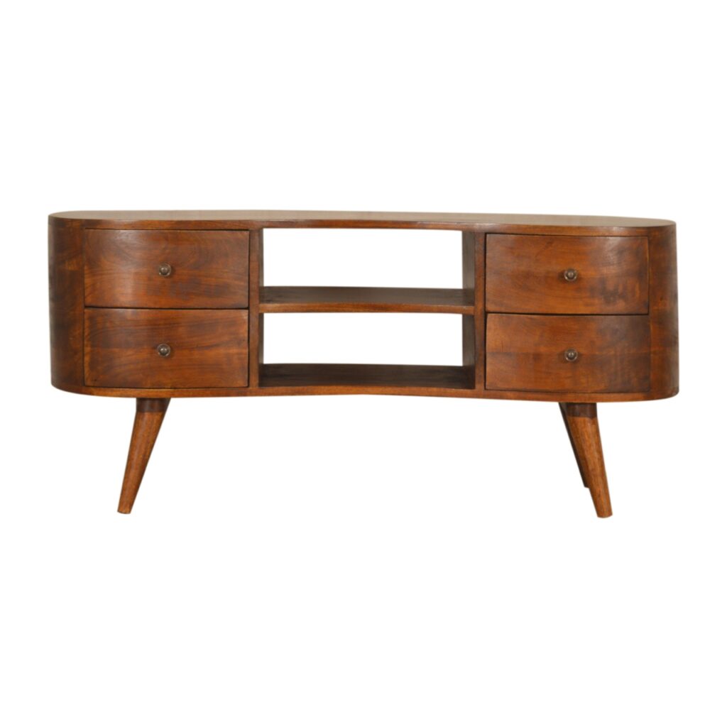 Canada Chestnut Wave Entertainment Unit Suppliers