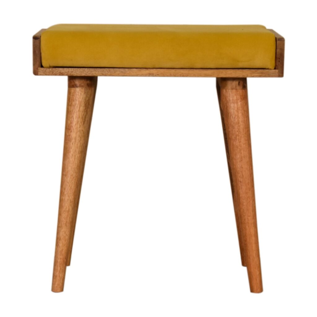 Canada Mustard Velvet Tray Style Footstool Suppliers