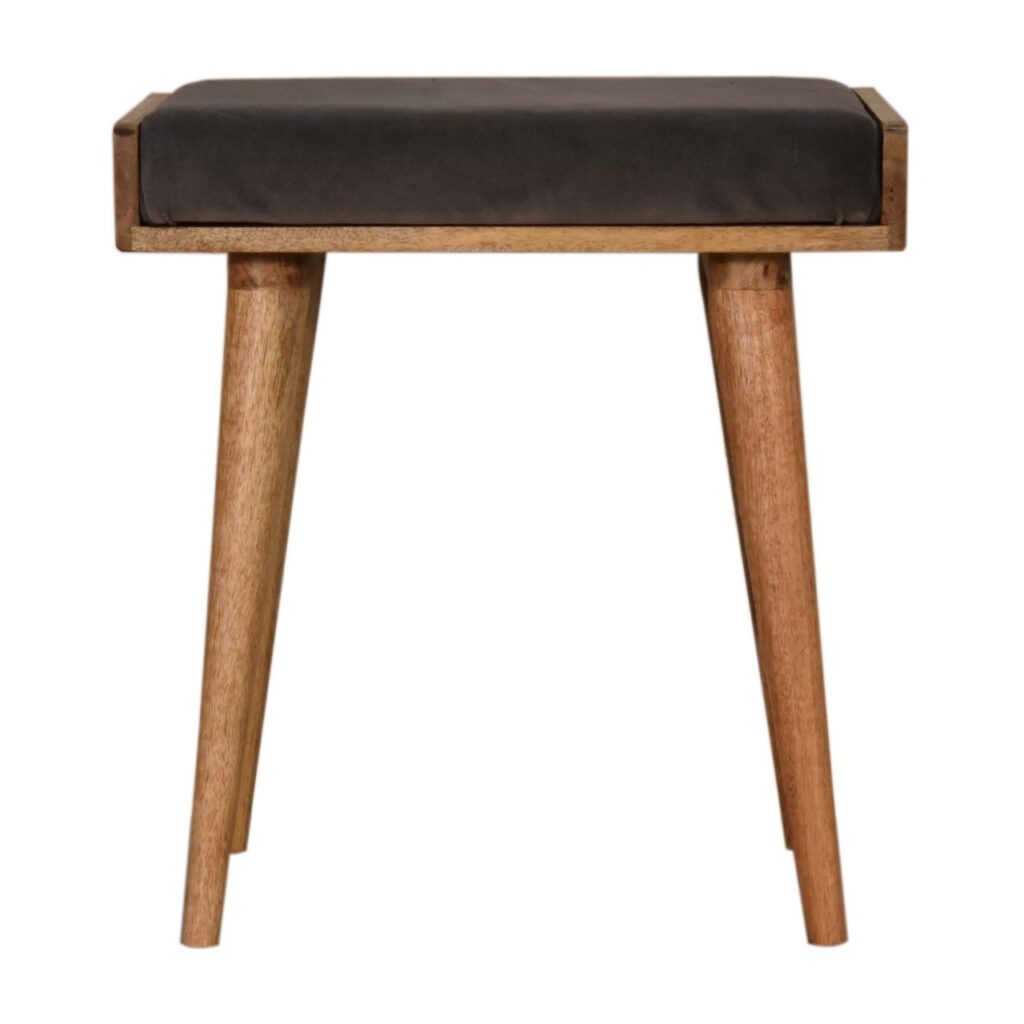 Canada Grey Velvet Tray Style Footstool Suppliers