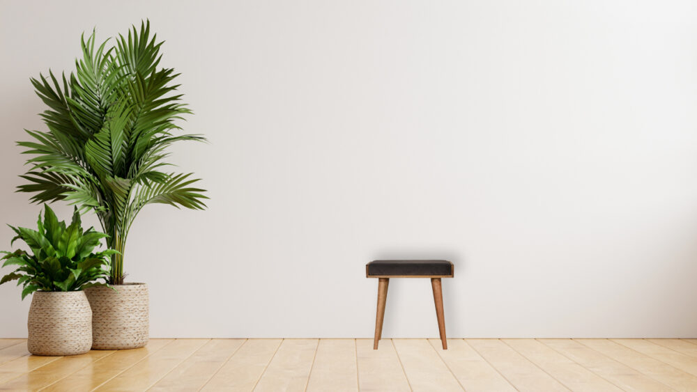 Canada Grey Velvet Tray Style Footstool Suppliers