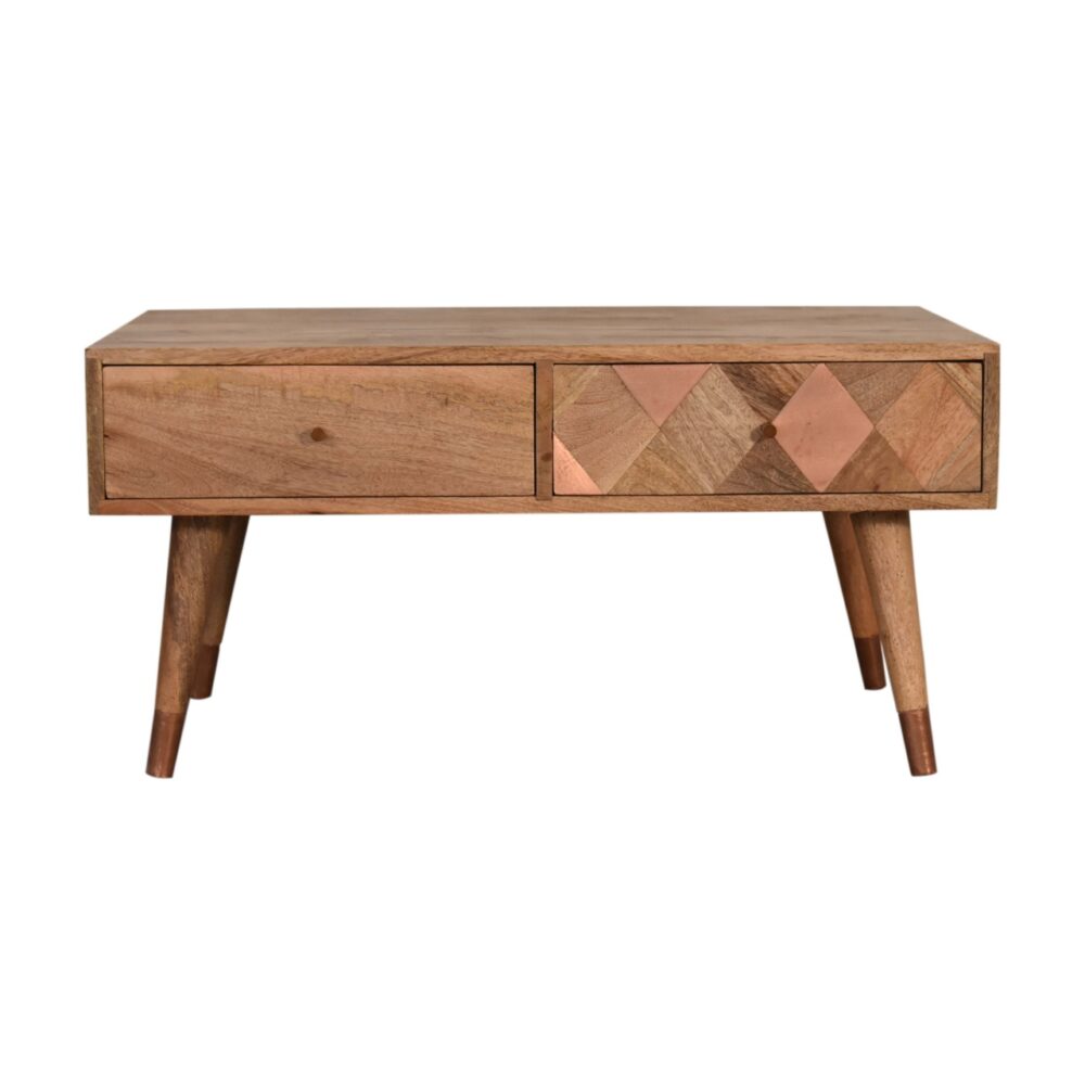 Canada Oak-ish Copper Inlay Coffee Table Suppliers