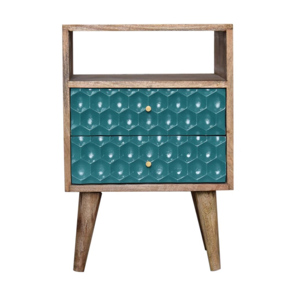 Canada Honeycomb Teal Open Slot Nightsand Suppliers