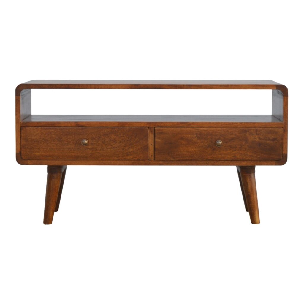 Canada Curved Chestnut Media Unit Suppliers