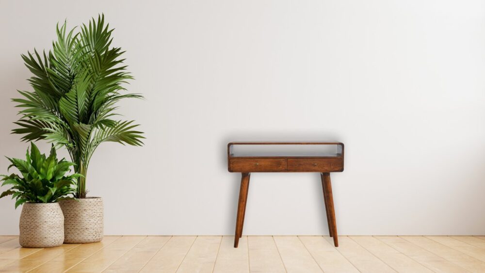 Canada Curved Chestnut Console Table Suppliers