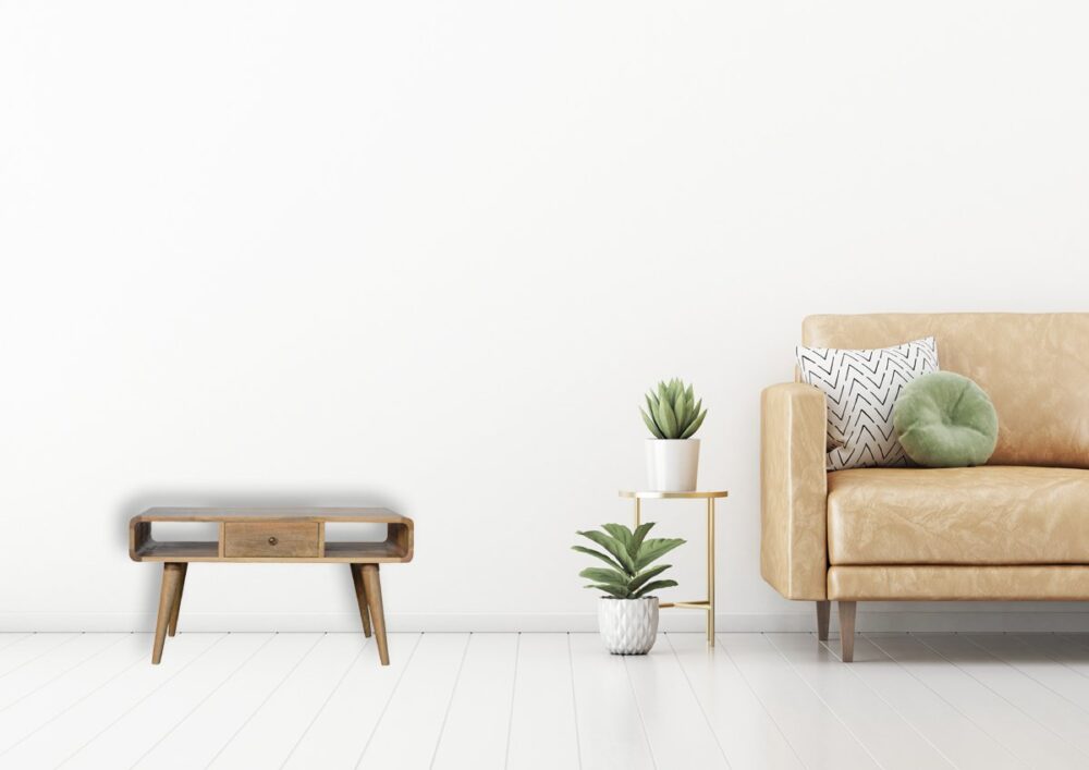 Curved Oak-ish Coffee Table - Image 10