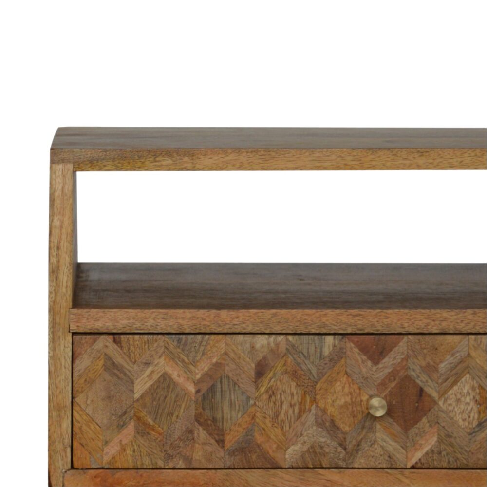 Assorted Oak-ish Bedside with Open Slot for resell