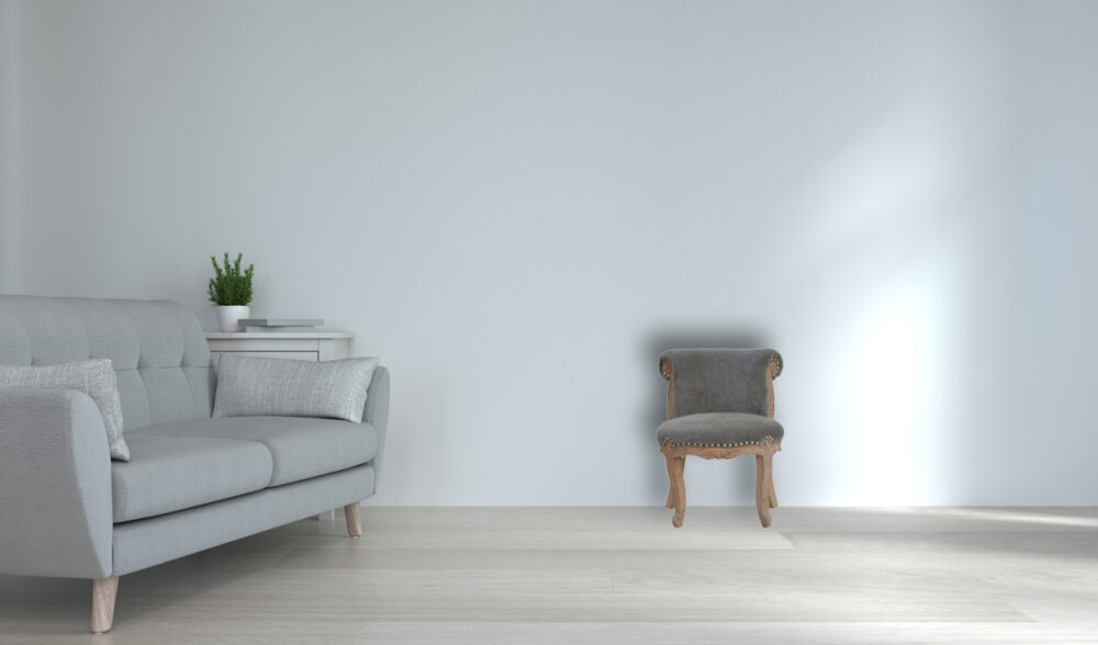 Canada Grey Velvet Studded Chair Suppliers