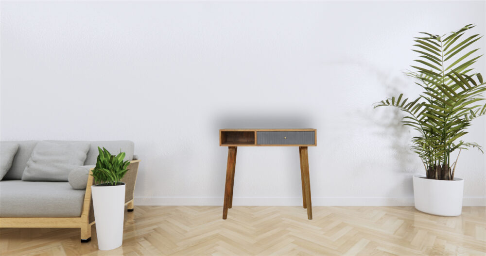 Grey Line Carved Writing Desk - Image 11