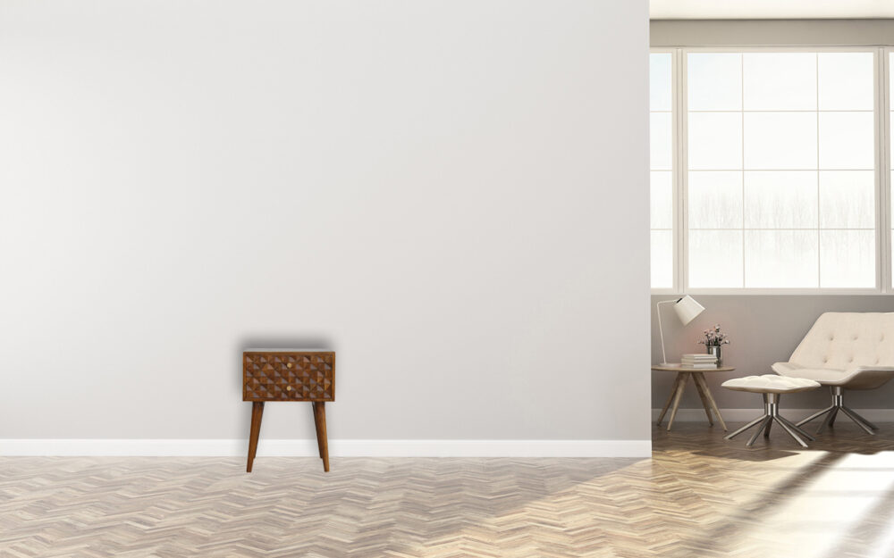 Canada Diamond Carved Chestnut Nightsand Suppliers