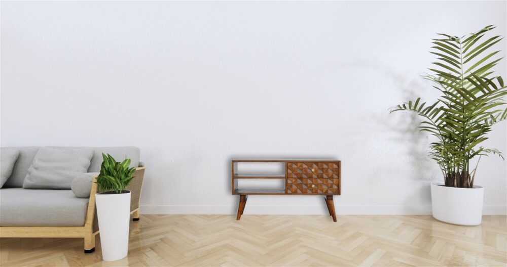 Chestnut Diamond Carve Media Unit - Image 10