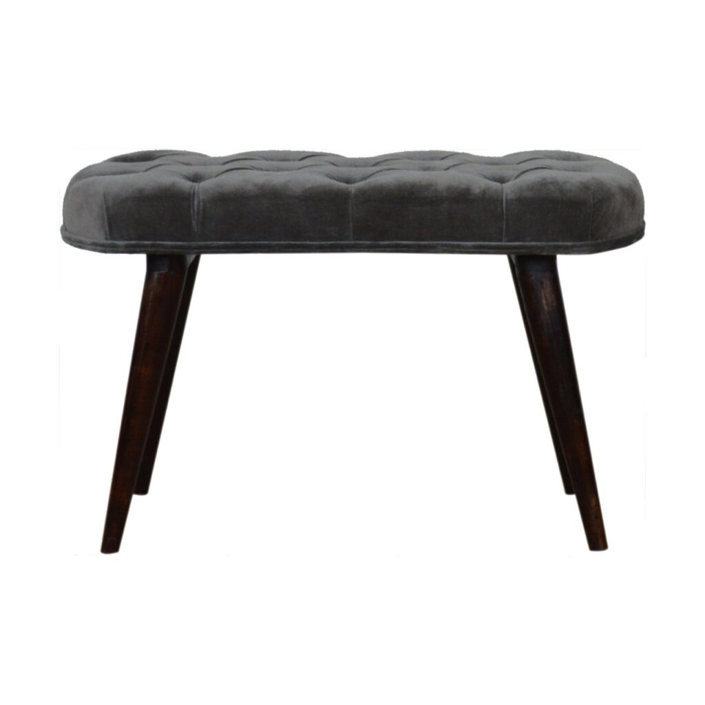 Canada Grey Velvet Gold Base Footstool Suppliers