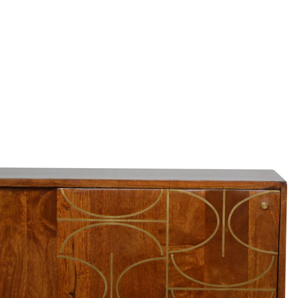 Chestnut Abstract Inlay Sideboard - Image 3
