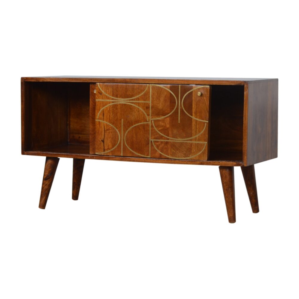 Chestnut Abstract Inlay Sideboard - Image 5