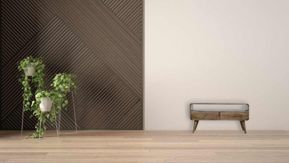 Curved Grey Washed Media Unit - Image 11