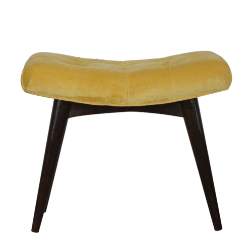 Canada Mustard Cotton Velvet Curved Bench Suppliers