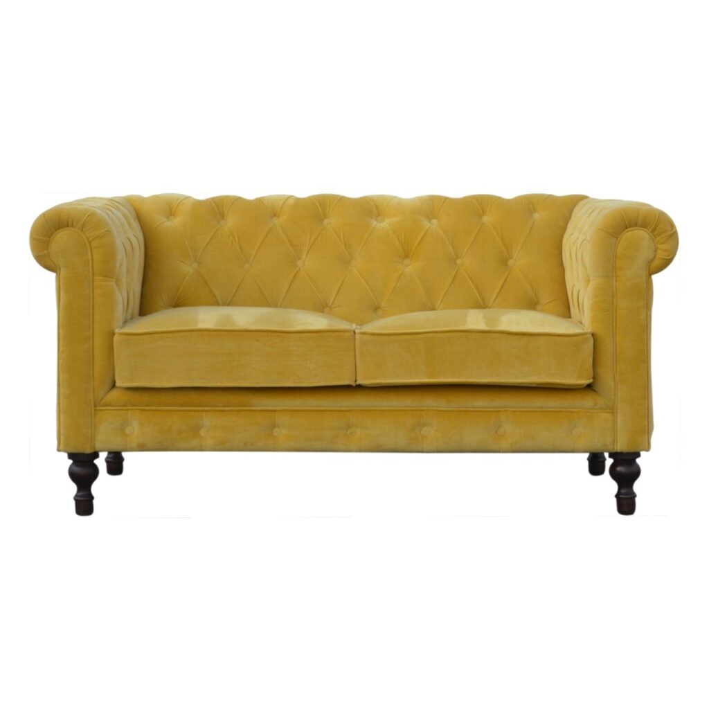Canada Mustard Velvet Chesterfield Sofa Suppliers