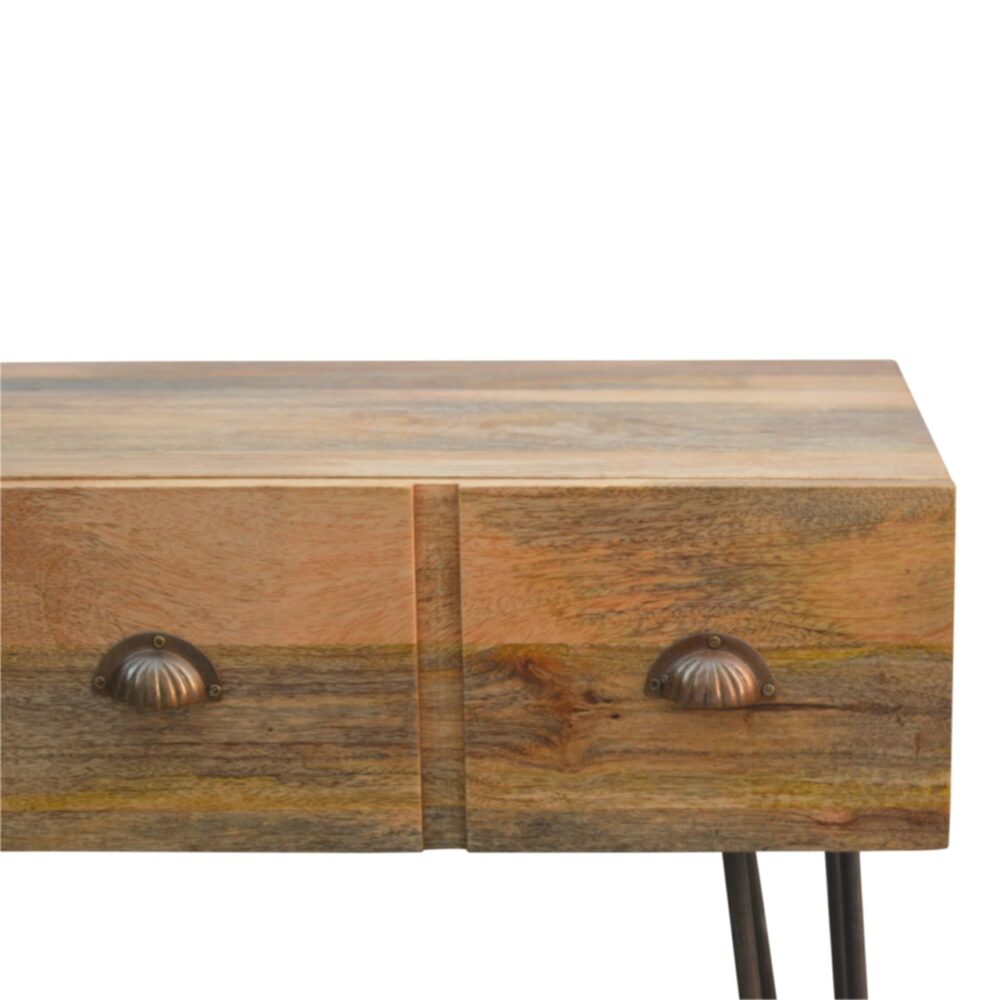 Iron Base 2 Drawer Console Table - Image 5