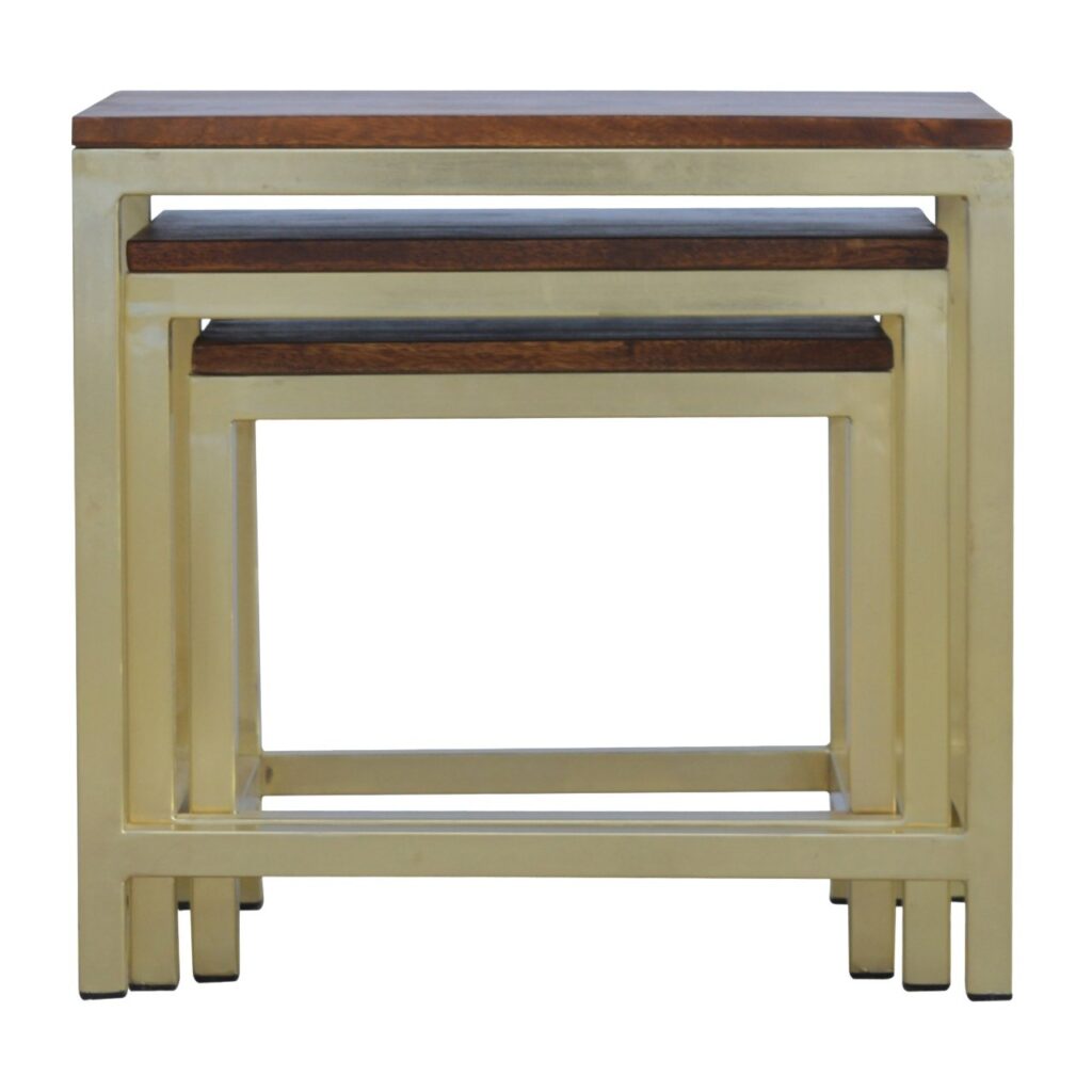 Canada Chunky Gold Stool Set of 3 Suppliers