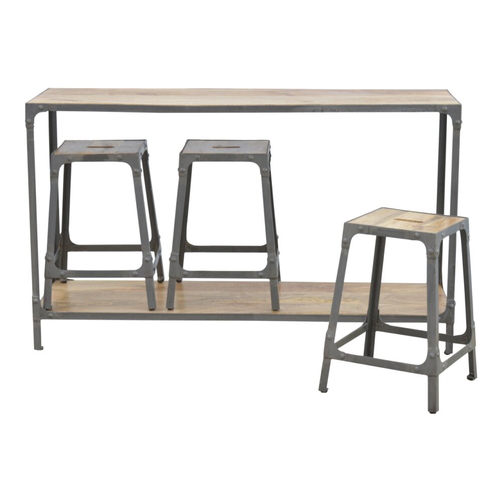 Hallway Console with 3 Stools - Image 5