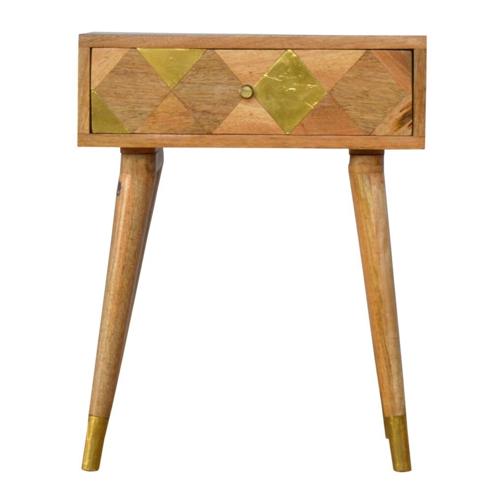 Canada 1 Drawer Gold Brass Nightsand Suppliers
